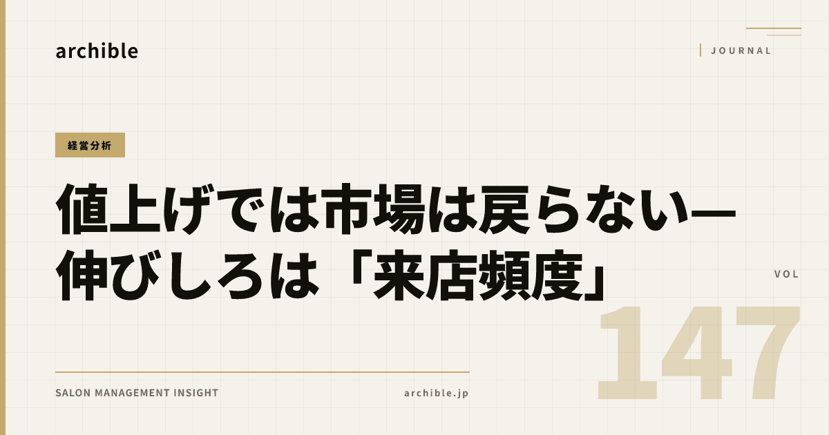 値上げでは市場は戻らない——美容センサス2026が示した「伸びしろは来店頻度」と、頻度が落ちる本当の理由