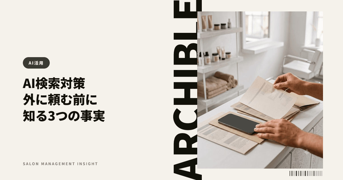 【2026年】美容室の「AI検索対策」、外に頼む前に知っておく3つの事実——AI経由の予約は、分けて数えられません